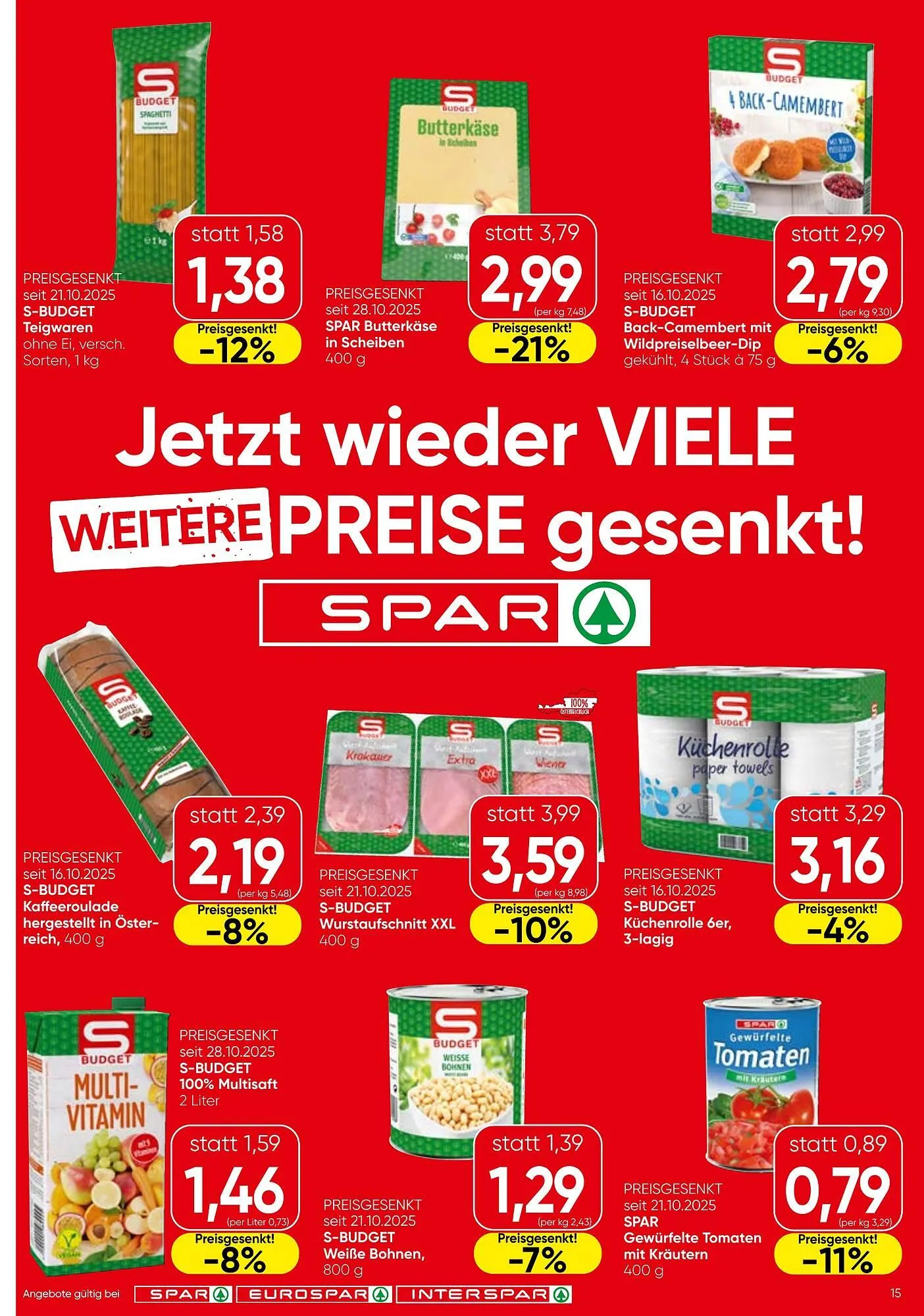 Spar Flugblatt von 13. November bis 19. November 2025 - Flugblätt seite 15