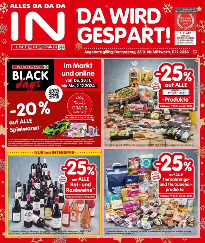 Interspar flugblatt von 29. November bis 13. Dezember 2024 - Flugblätt seite 1