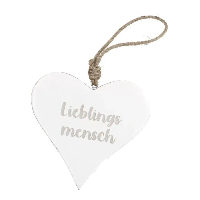 Anhänger Herz, Lieblingsmensch/weiß, 14.5 cm