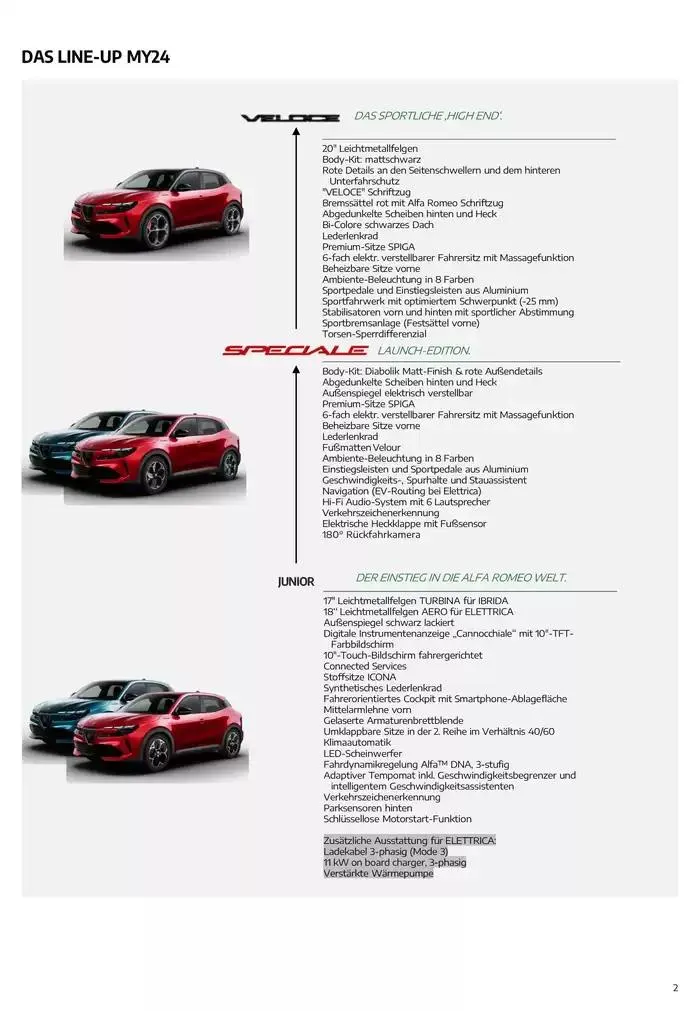 Alfa Romeo Junior von 7. Dezember bis 7. Dezember 2025 - Flugblätt seite  2