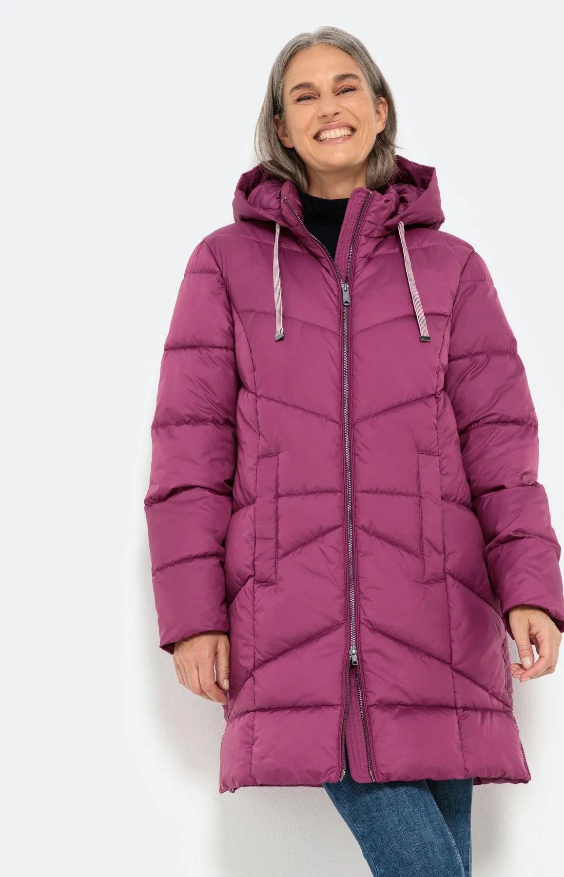 Steppmantel mit seitlichen Zippern