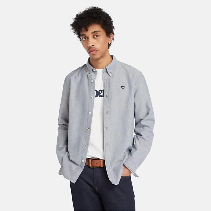 Langärmeliges Oxfordhemd für Herren in Grau