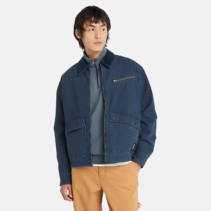 Jacke aus gewaschenem Canvas für Herren in Navyblau