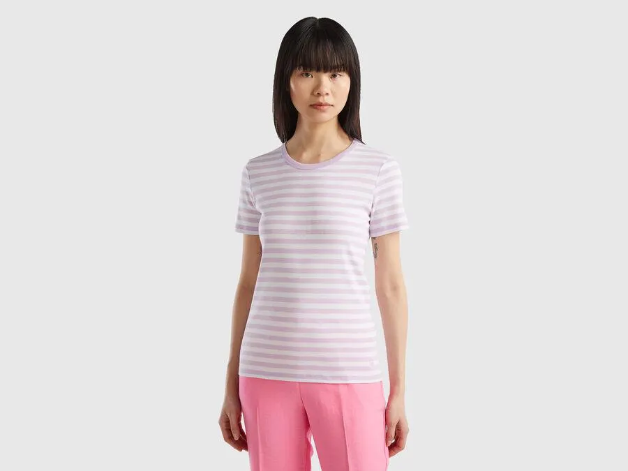 Gestreiftes T-Shirt mit Rundhals