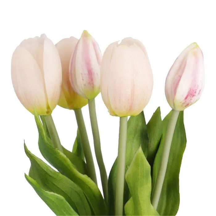 Strauß Tulpe, 5 Blüten, hellrosa, 30 cm