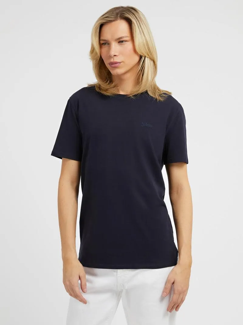 T-shirt mit aufgesticktem frontlogo