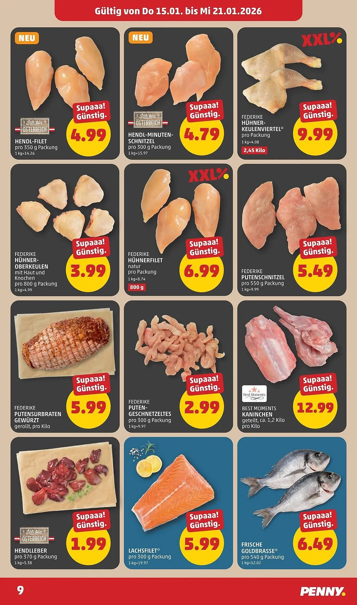 PENNY Flugblatt von 15. Jänner bis 21. Jänner 2026 - Flugblätt seite 9