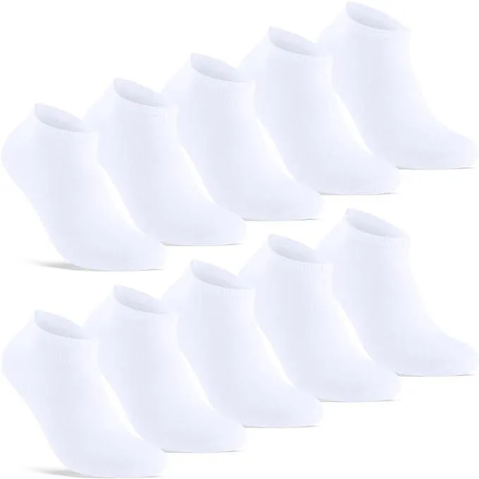 10 Paar Sneaker Socken Herren & Damen kurze Socken Baumwolle Schwarz Weiß Grau
