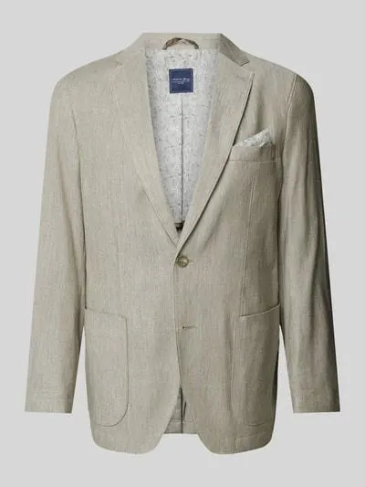 Leinensakko mit Brustleistentasche in khaki