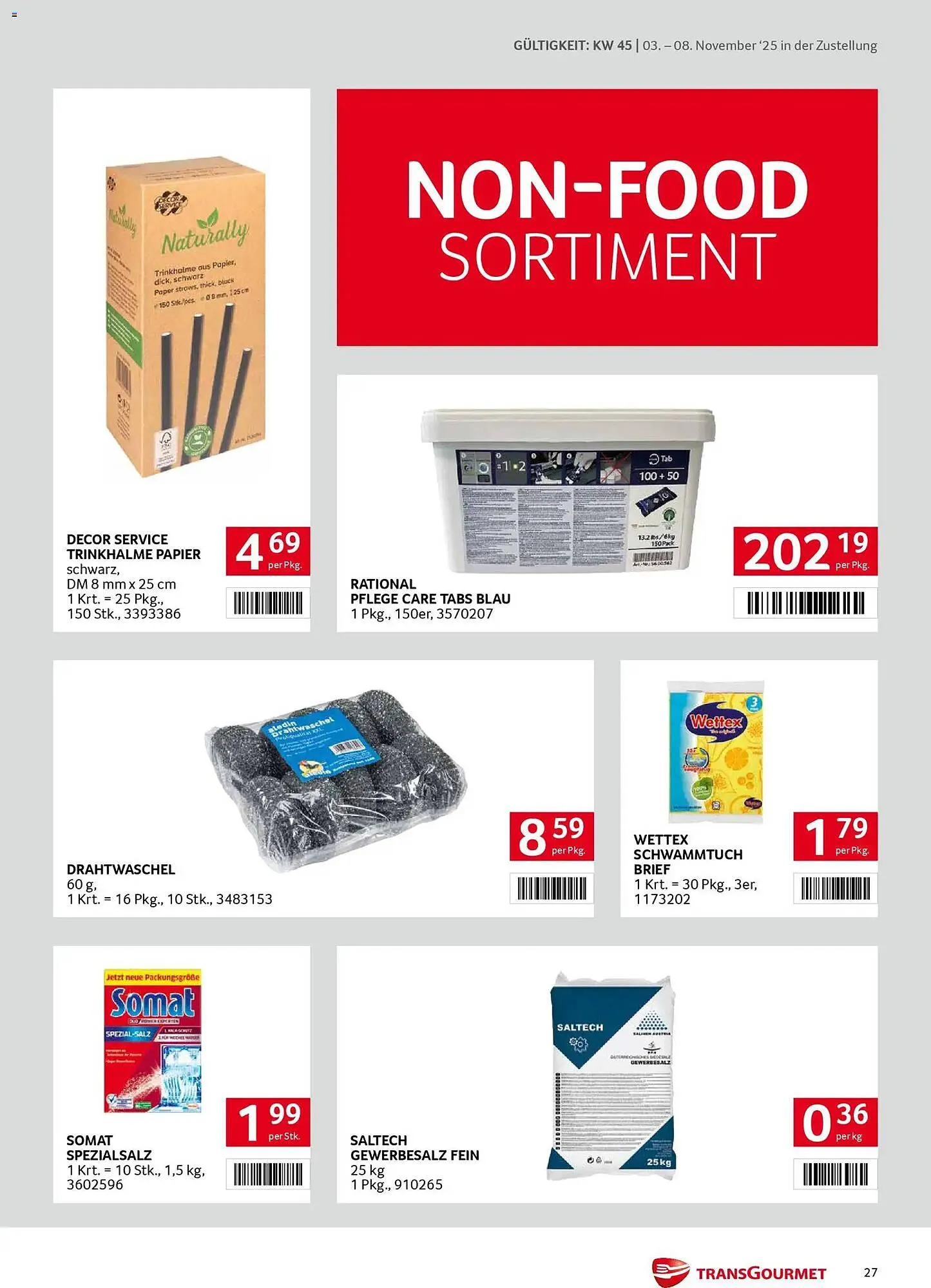 Transgourmet Flugblatt von 3. November bis 8. November 2025 - Flugblätt seite 27