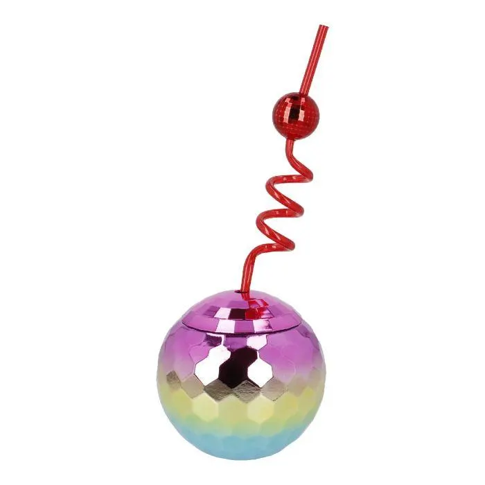 Trinkbecher Discokugel, bunt, 11 cm