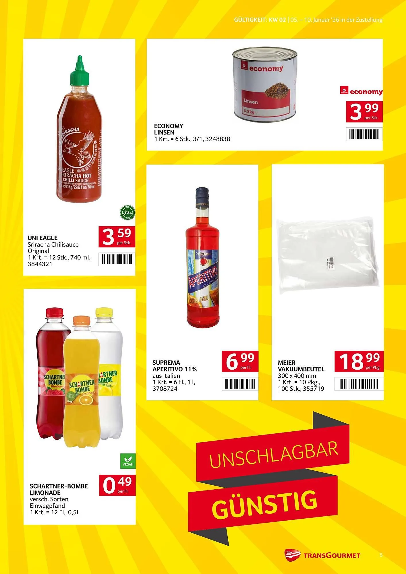 Transgourmet Flugblatt von 5. Jänner bis 10. Jänner 2026 - Flugblätt seite  5