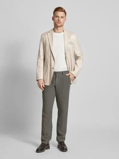 Leinensakko mit Brustleistentasche in beige