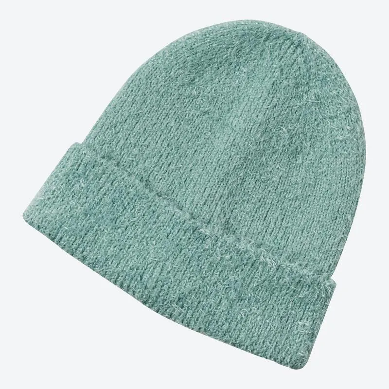 Damen-Strickmütze aus flauschigem Garn