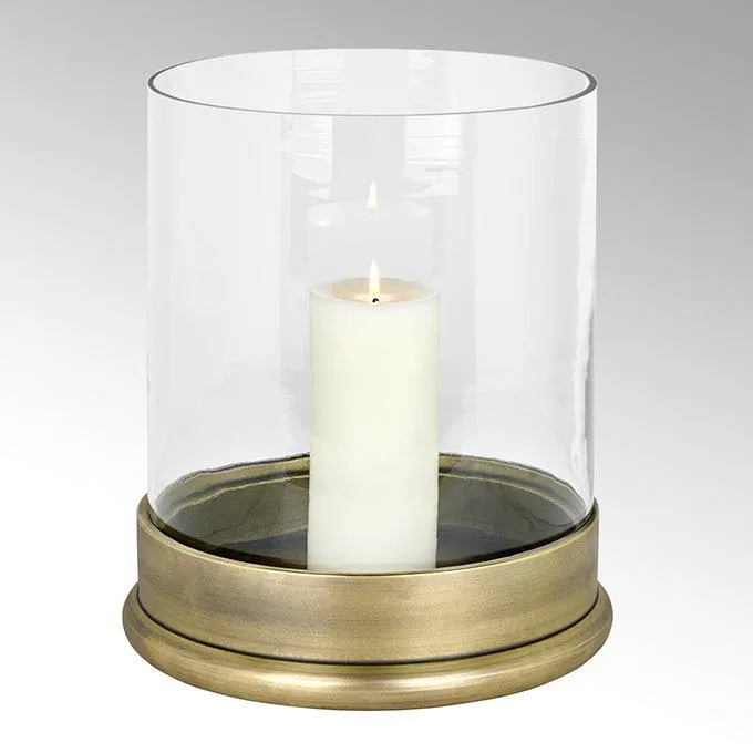 Bao Windlicht groß Aluminium mit Glaseinsatz