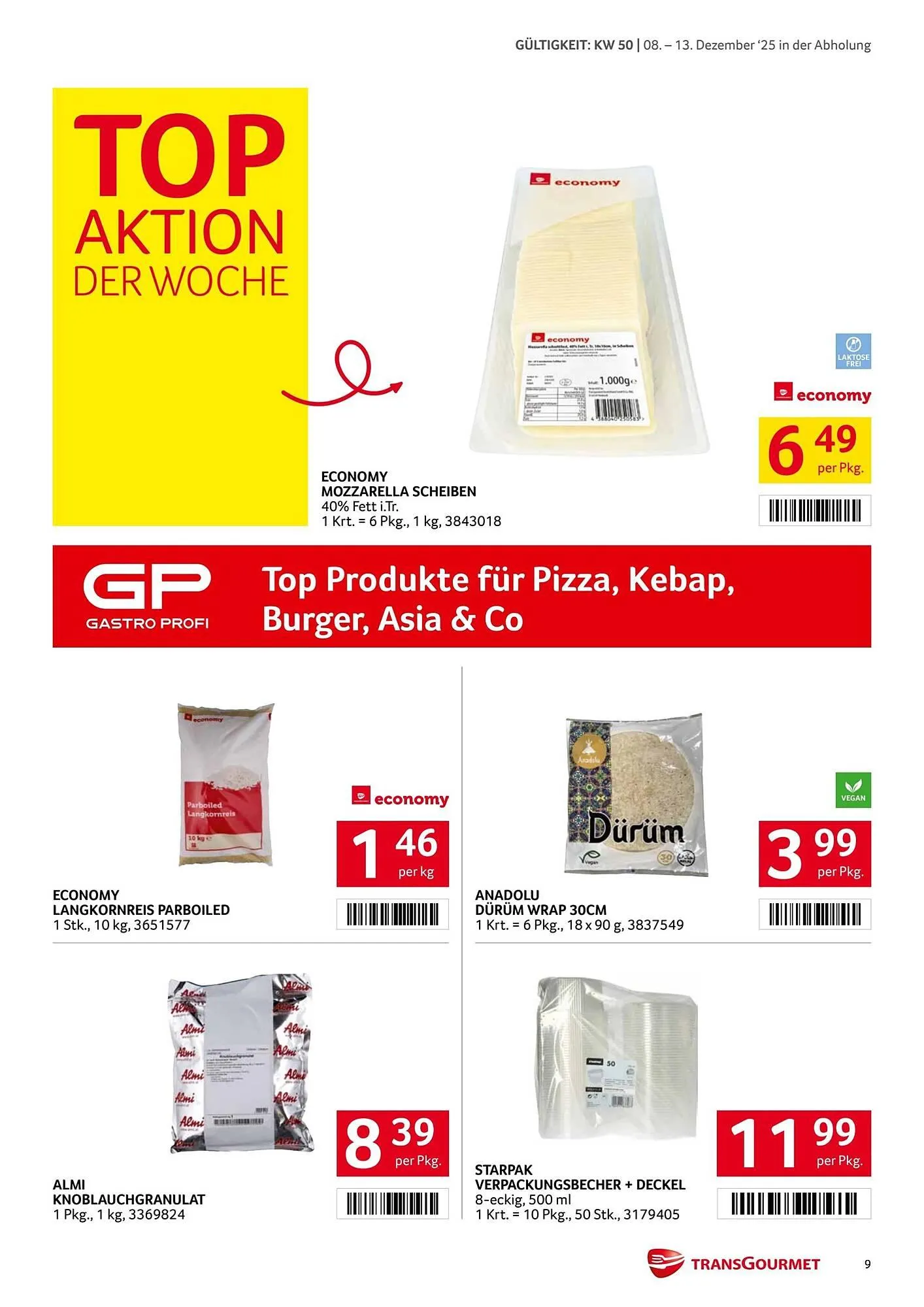 Transgourmet Flugblatt von 8. Dezember bis 14. Dezember 2025 - Flugblätt seite  9