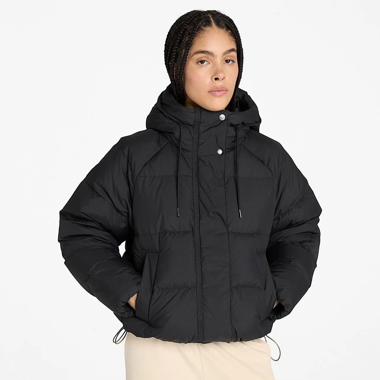 Steppjacke aus recycelten Daunen für Damen in Schwarz