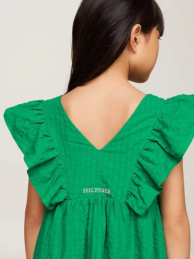 Seersucker-Kleid mit Fit-and-Flare-Passform