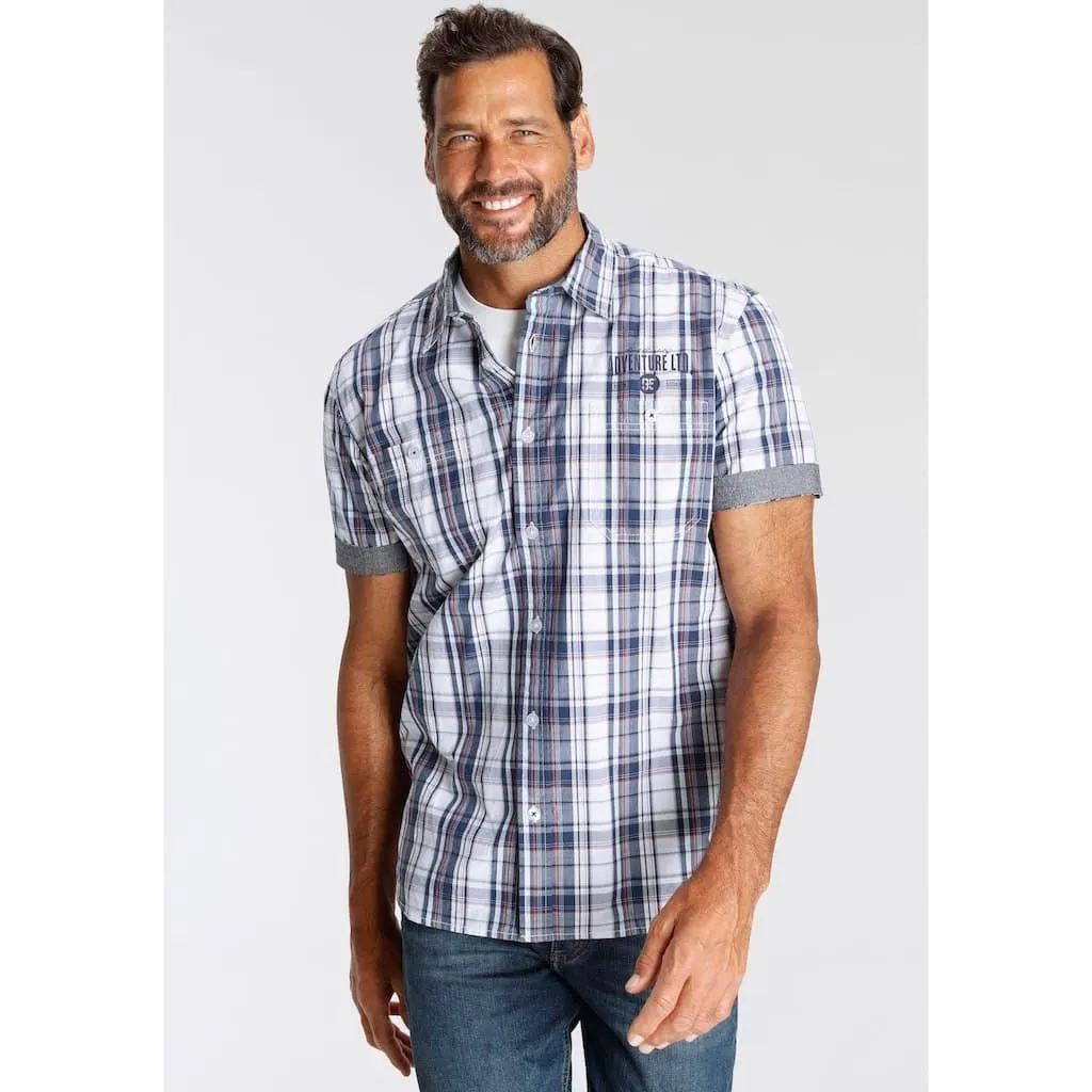 Man's World Kurzarmhemd mit kleinem Brustprint
