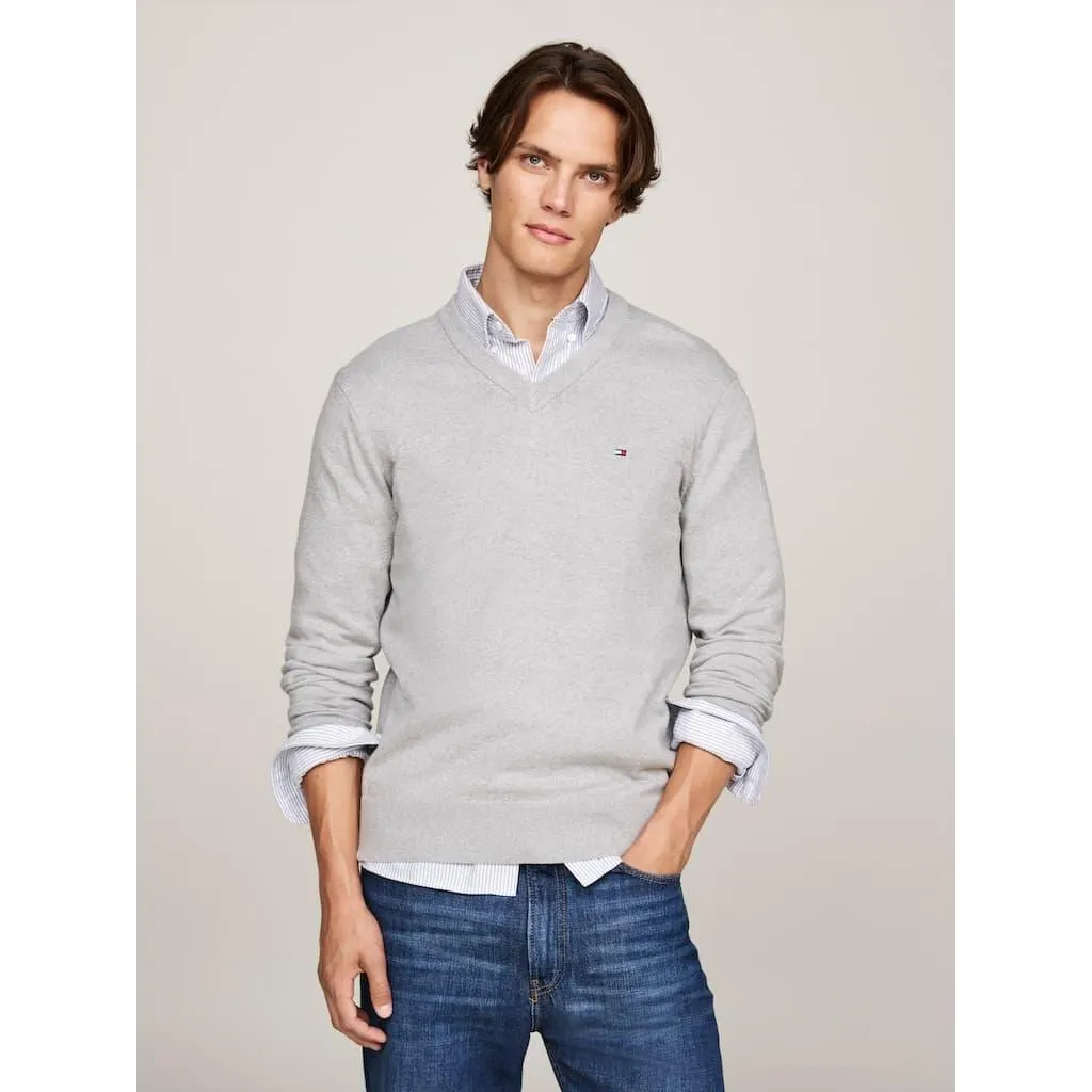 Tommy Hilfiger V-Ausschnitt-Pullover »PIMA ORG CTN CASHMERE V NECK«