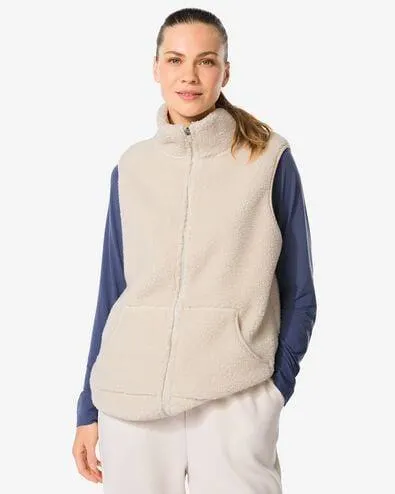dames sherpa bodywarmer creme