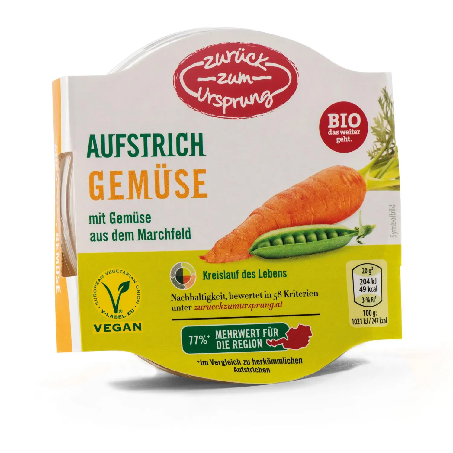 ZURÜCK ZUM URSPRUNG BIO-Veganer Aufstrich, Gemüse