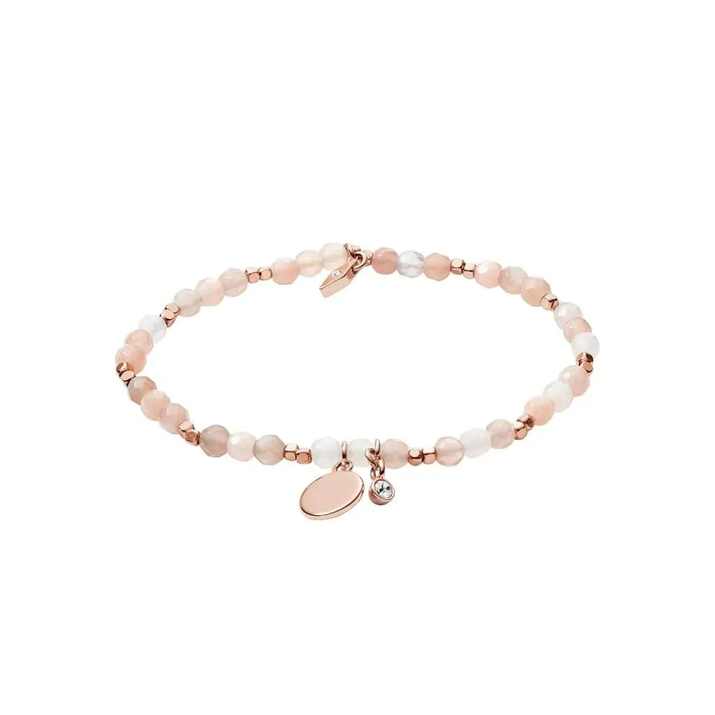 Fossil Armband »Schmuck Geschenk Metall Armkette MOTIFS« mit Glasstein, Mondstein