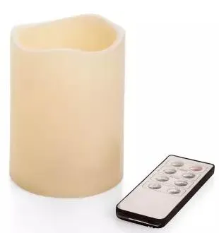 LED Outdoor Kerze, mit Timer, creme, 10 x 7 cm