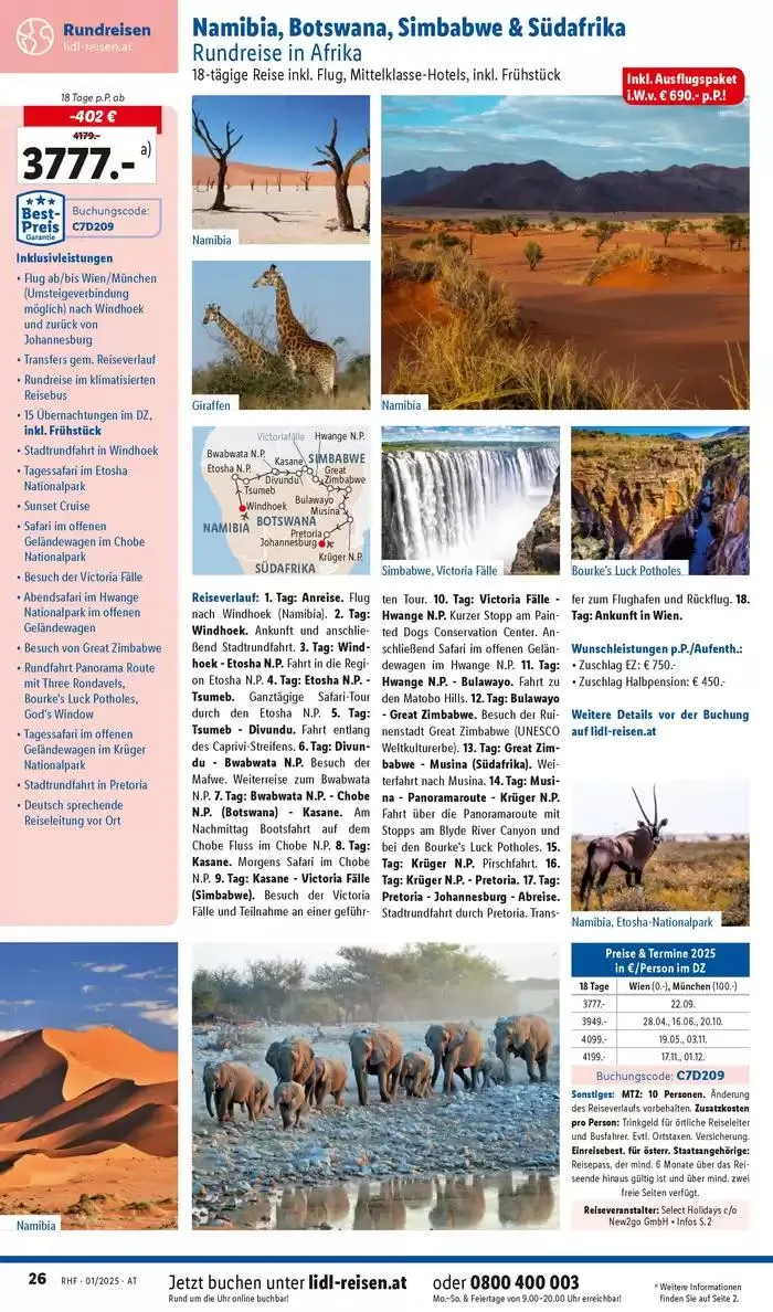 Aktuelle Reiseprospekte Hauptprospekt Jänner von 30. Dezember bis 31. Jänner 2025 - Flugblätt seite  26