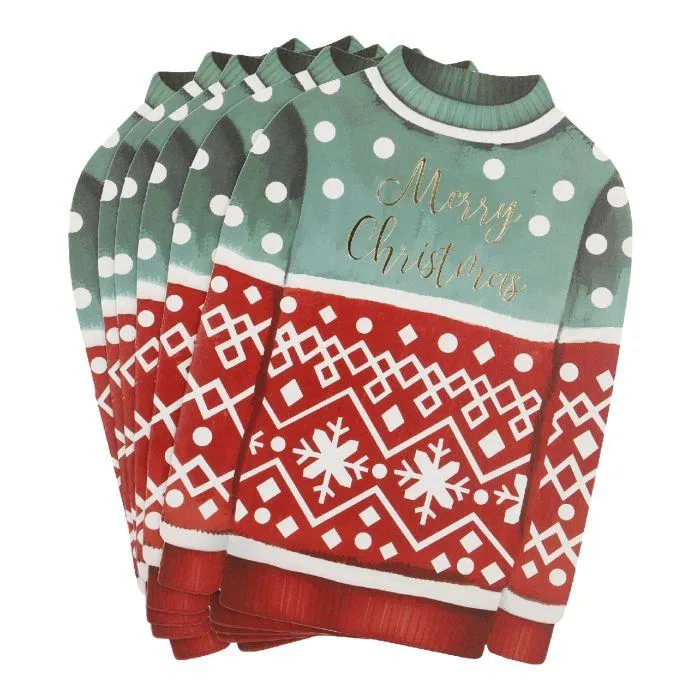 Klappkarten-Set Motiv, Pullover, 6-teilig