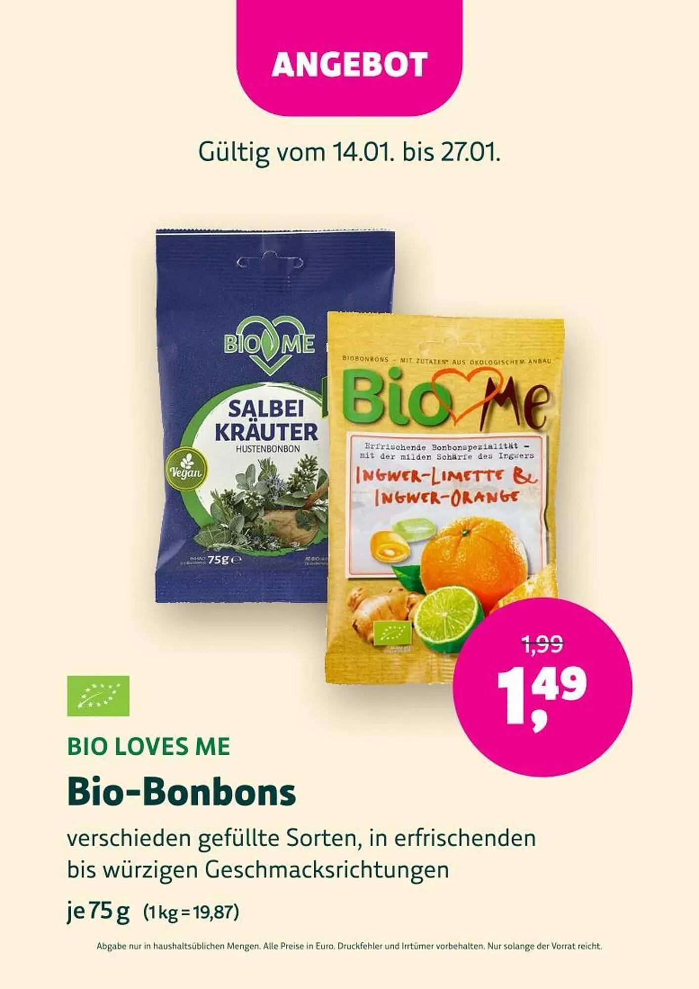 Denn's Biomarkt Flugblatt von 14. Jänner bis 27. Jänner 2026 - Flugblätt seite  59