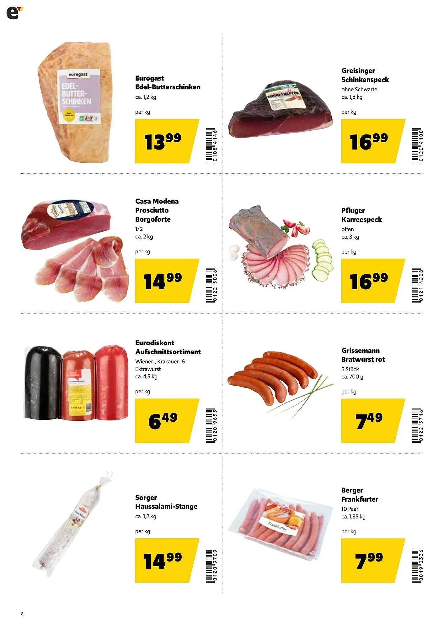Eurogast Grissemann Flugblatt von 17. November bis 29. November 2025 - Flugblätt seite 8