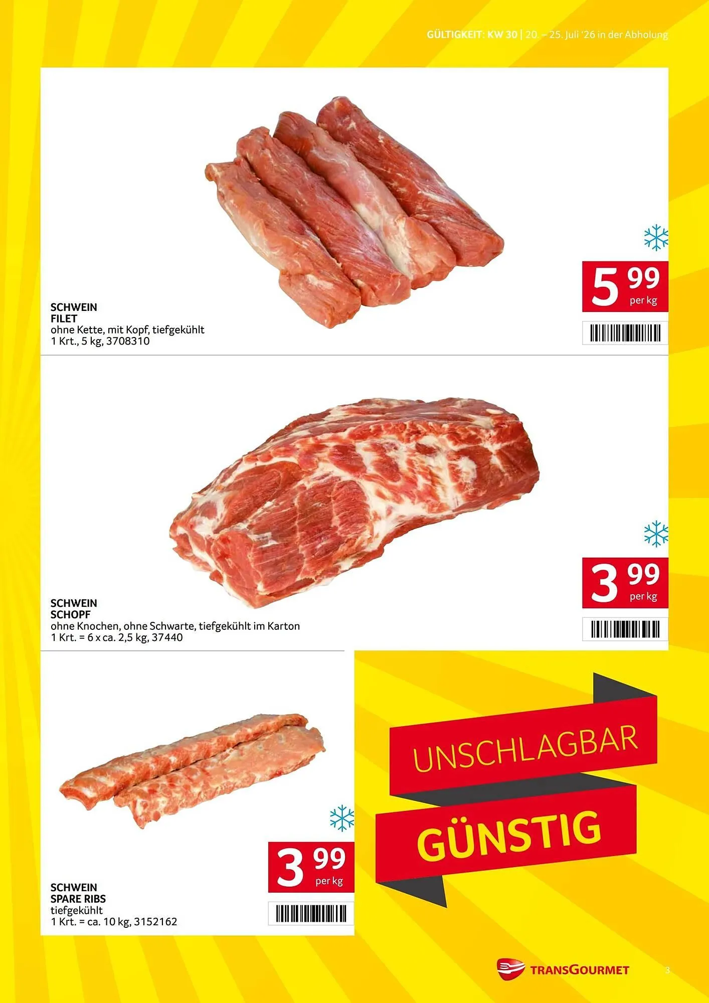 Transgourmet Flugblatt von 20. Juli bis 25. Juli 2026 - Flugblätt seite  3