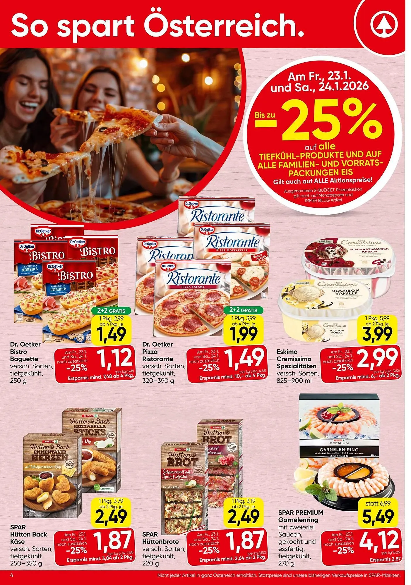Spar Flugblatt von 22. Jänner bis 28. Jänner 2026 - Flugblätt seite 4