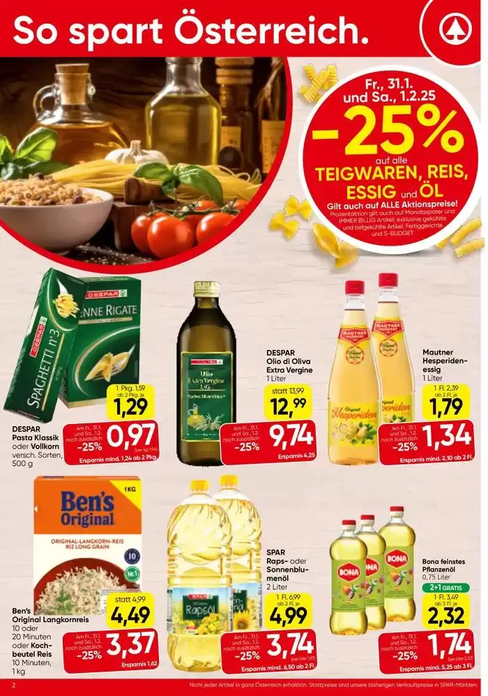 Spar flugblatt von 29. Jänner bis 12. Februar 2025 - Flugblätt seite  2