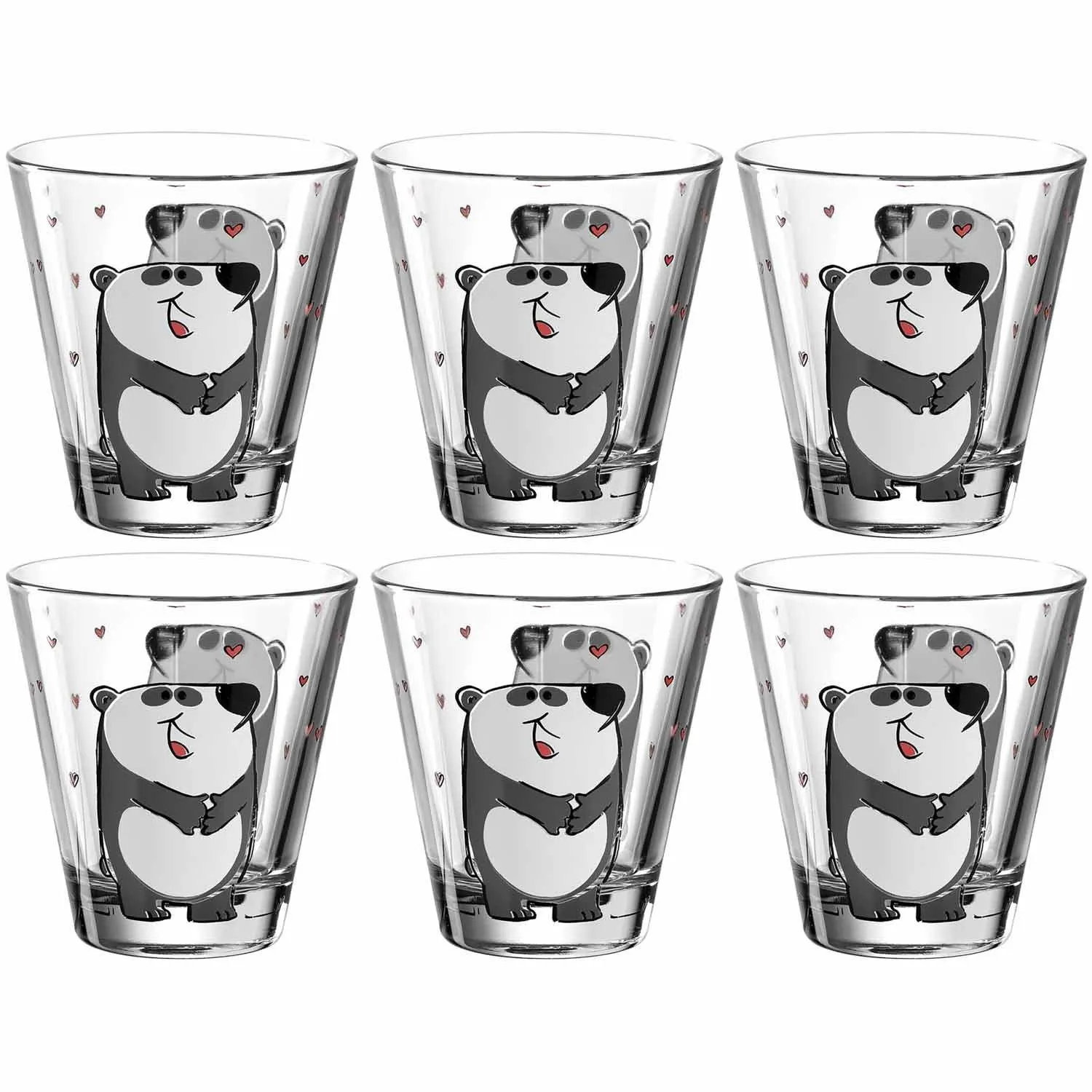 Trinkglas BAMBINI 215 ml Panda 6er-Set