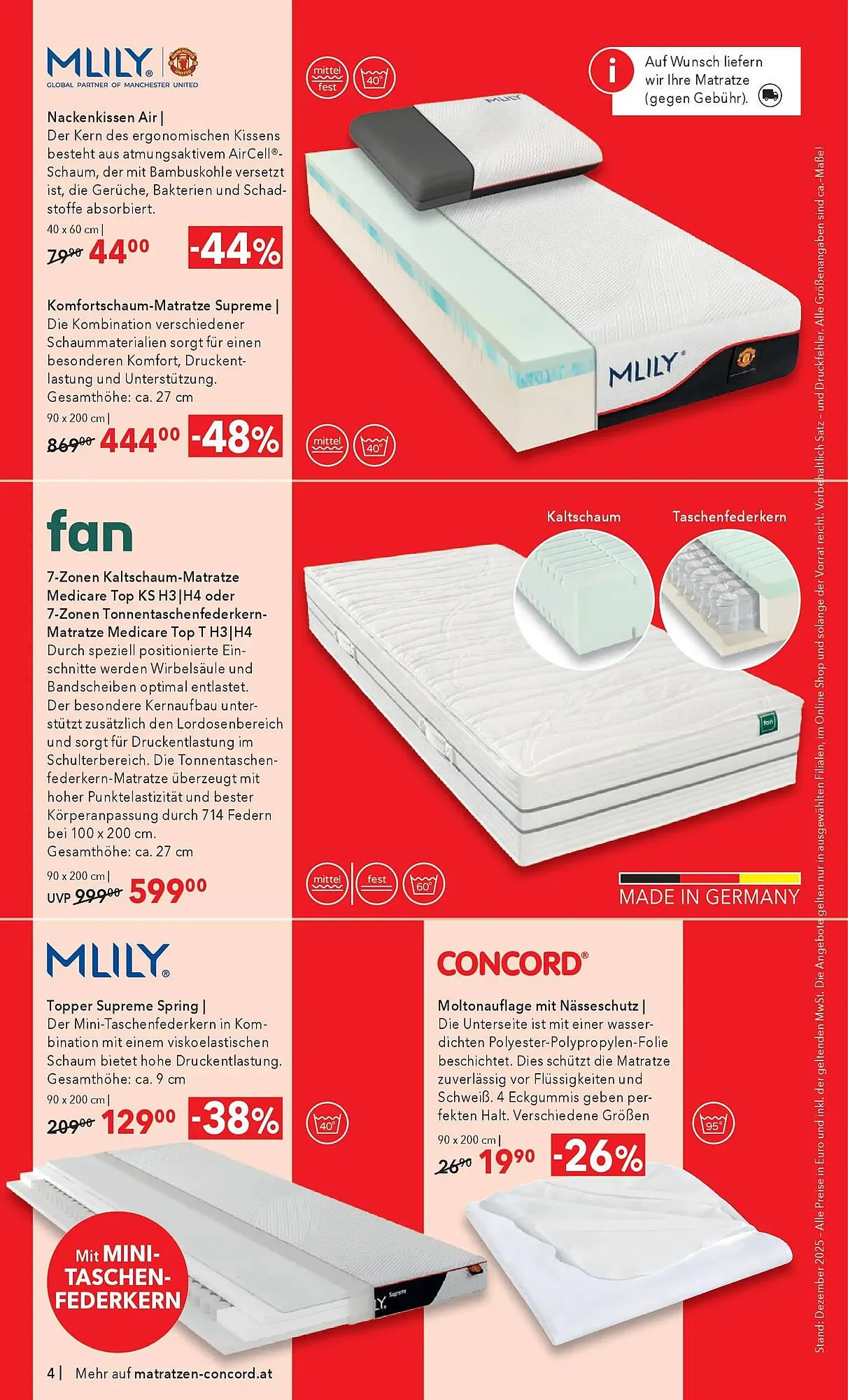 Matratzen Concord Prospekt von 27. Dezember bis 27. Jänner 2026 - Flugblätt seite  4
