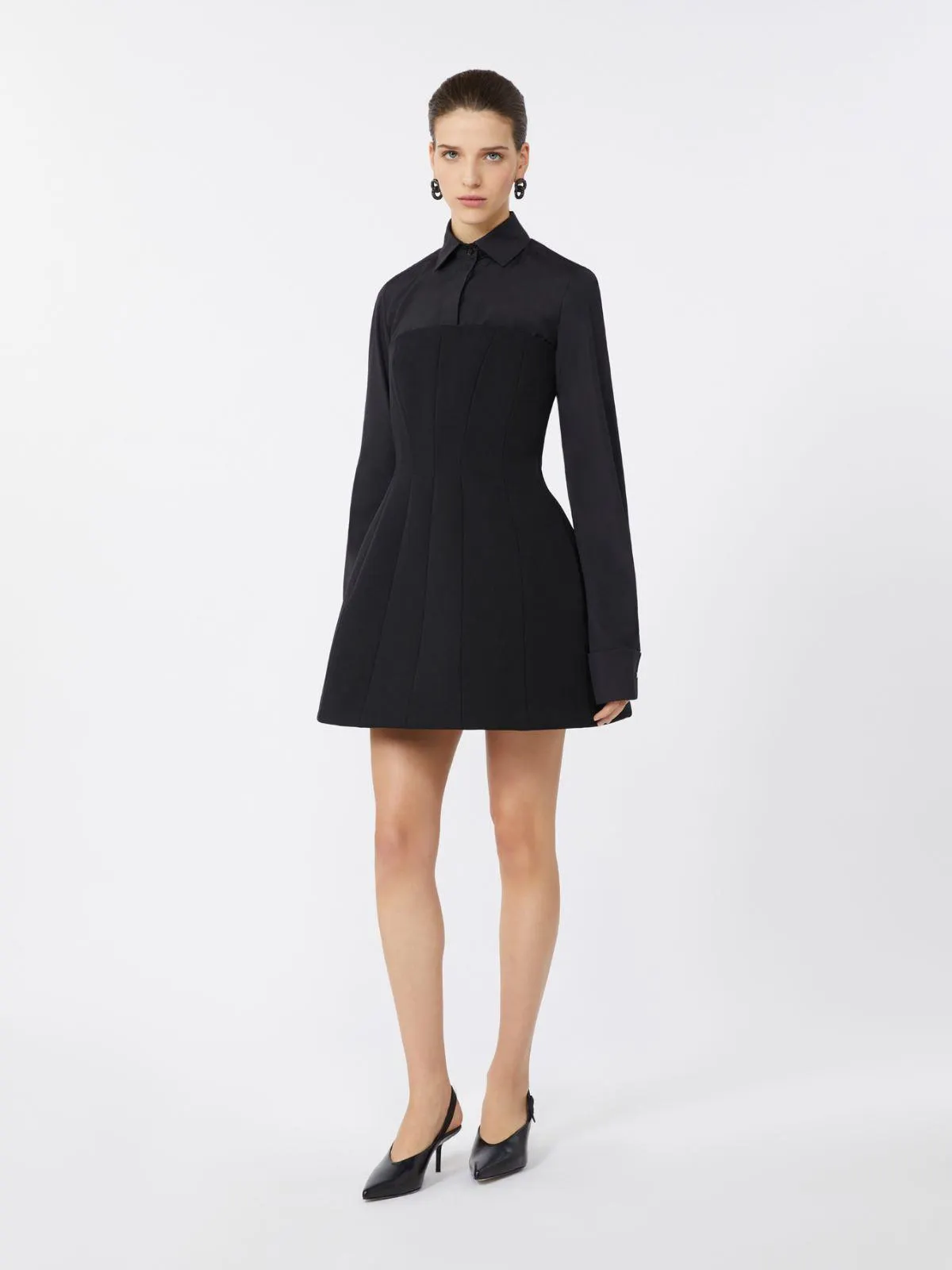 Bustierkleid aus Sablé - Schwarz