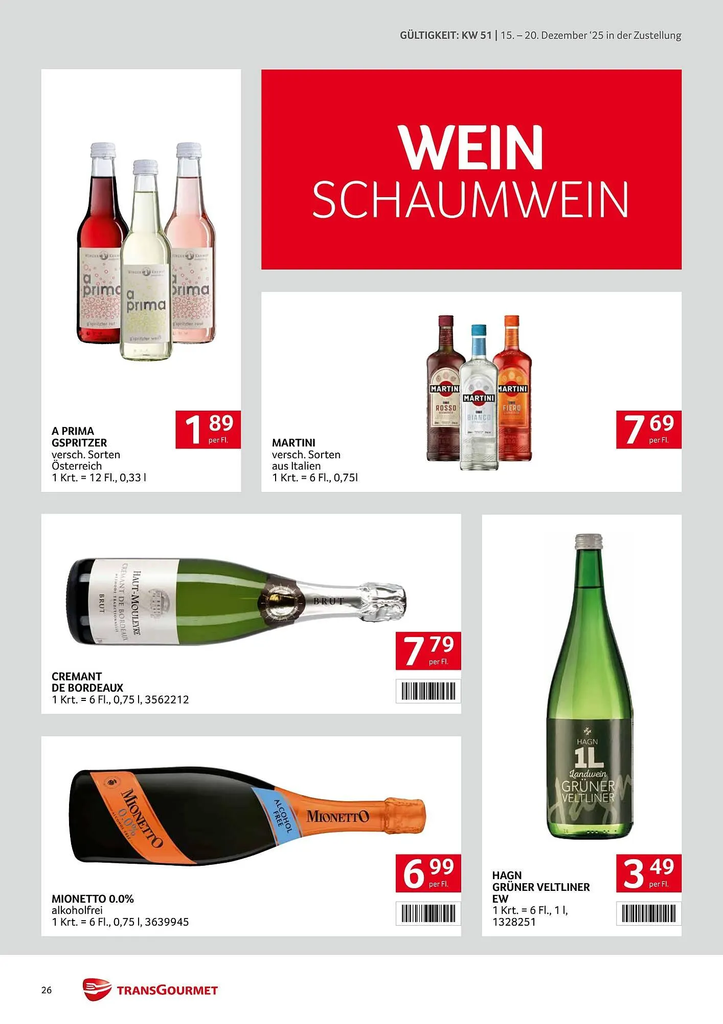 Transgourmet Flugblatt von 15. Dezember bis 20. Dezember 2025 - Flugblätt seite 26