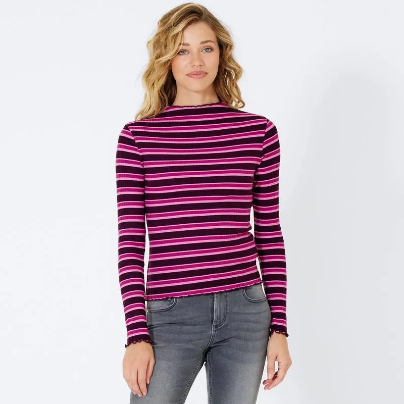 Damen-Langarmshirt mit Streifenmuster