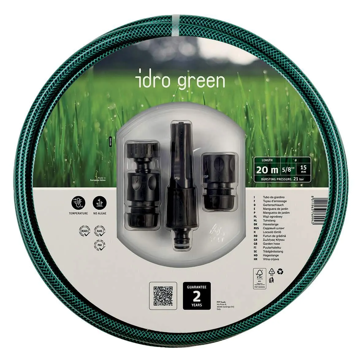 Gartenschlauch Idro Green 1/2" 20m m. Armaturen