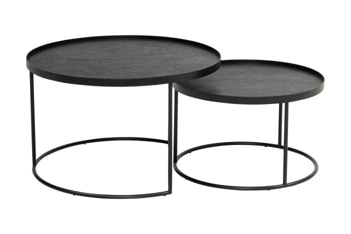 Couchtisch rund - niedrig - 2er Set: S/L