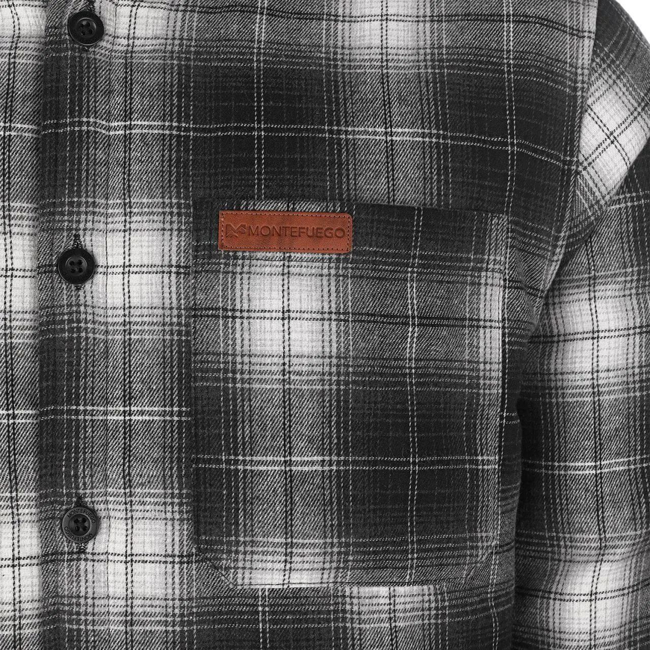 Herren Flanelljacke “Karo” mit Kapuze, Schwarz-Weiß