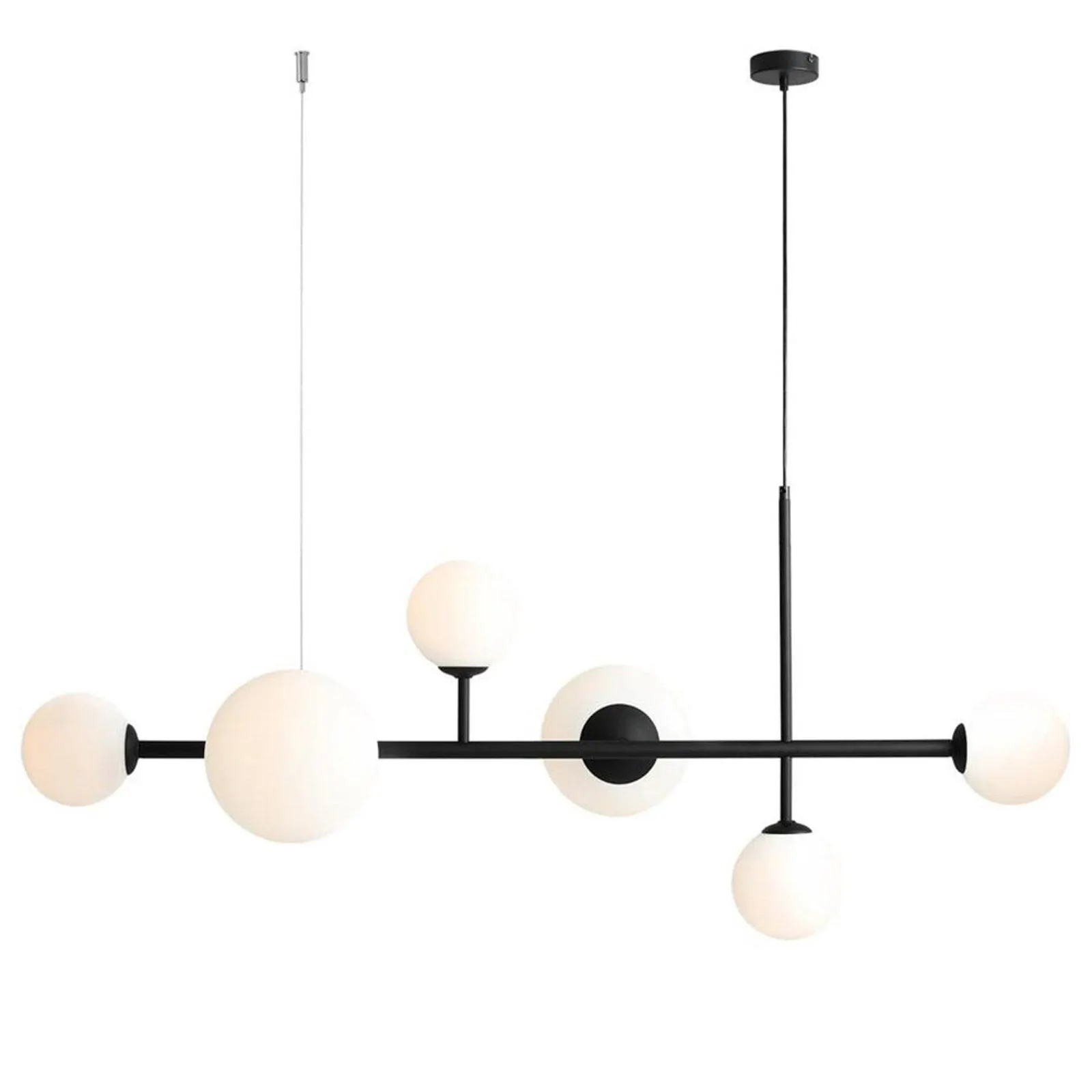 Hängeleuchte Dione, sechsflammig, schwarz