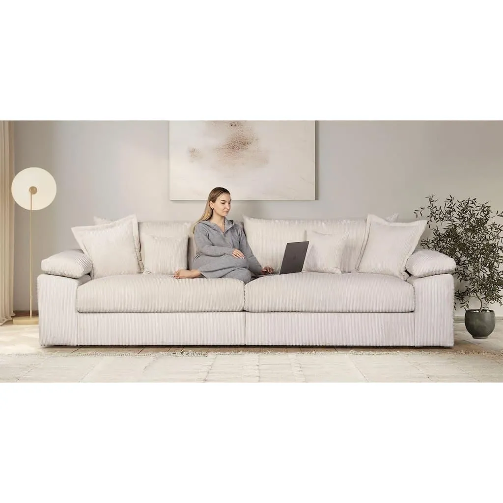 Home affaire Big-Sofa »Soft&Cosy XL, B: 246 cm - OTTO. Verlässliche Qualität.« Mega-Sofa, Cord oder Chenille-Struktur, mit Federkern & 4 Zierkissen