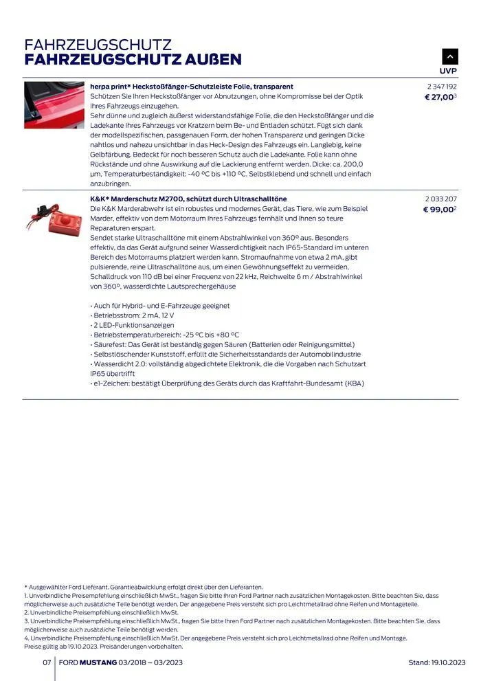 FORD MUSTANG von 2. November bis 2. November 2024 - Flugblätt seite 7