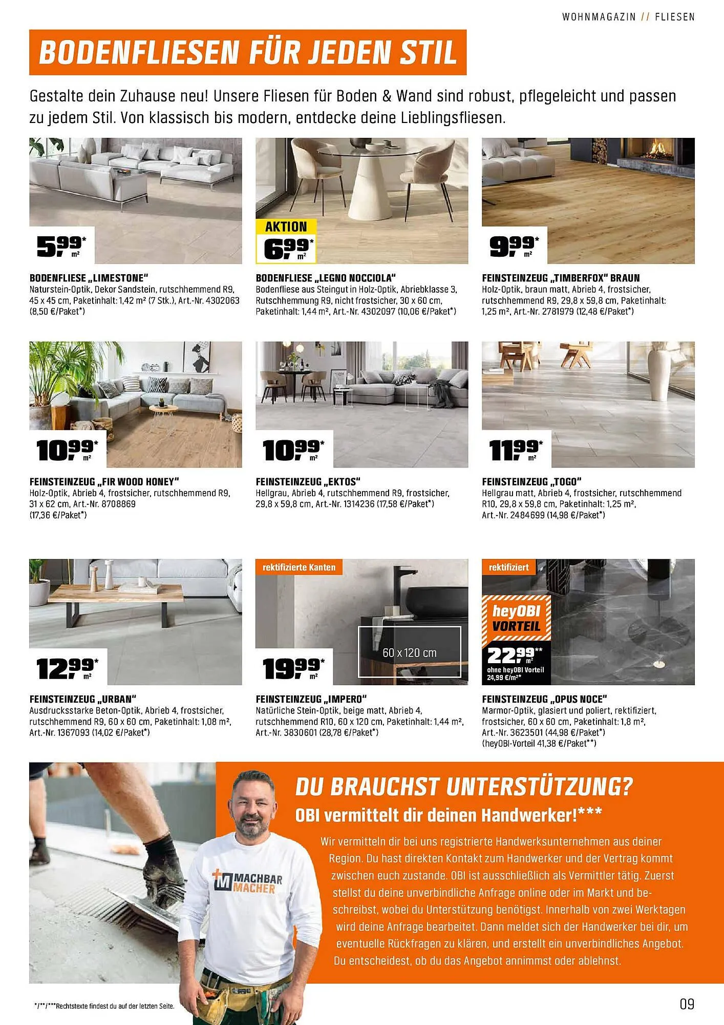 OBI Flugblatt von 16. Oktober bis 30. November 2025 - Flugblätt seite 9