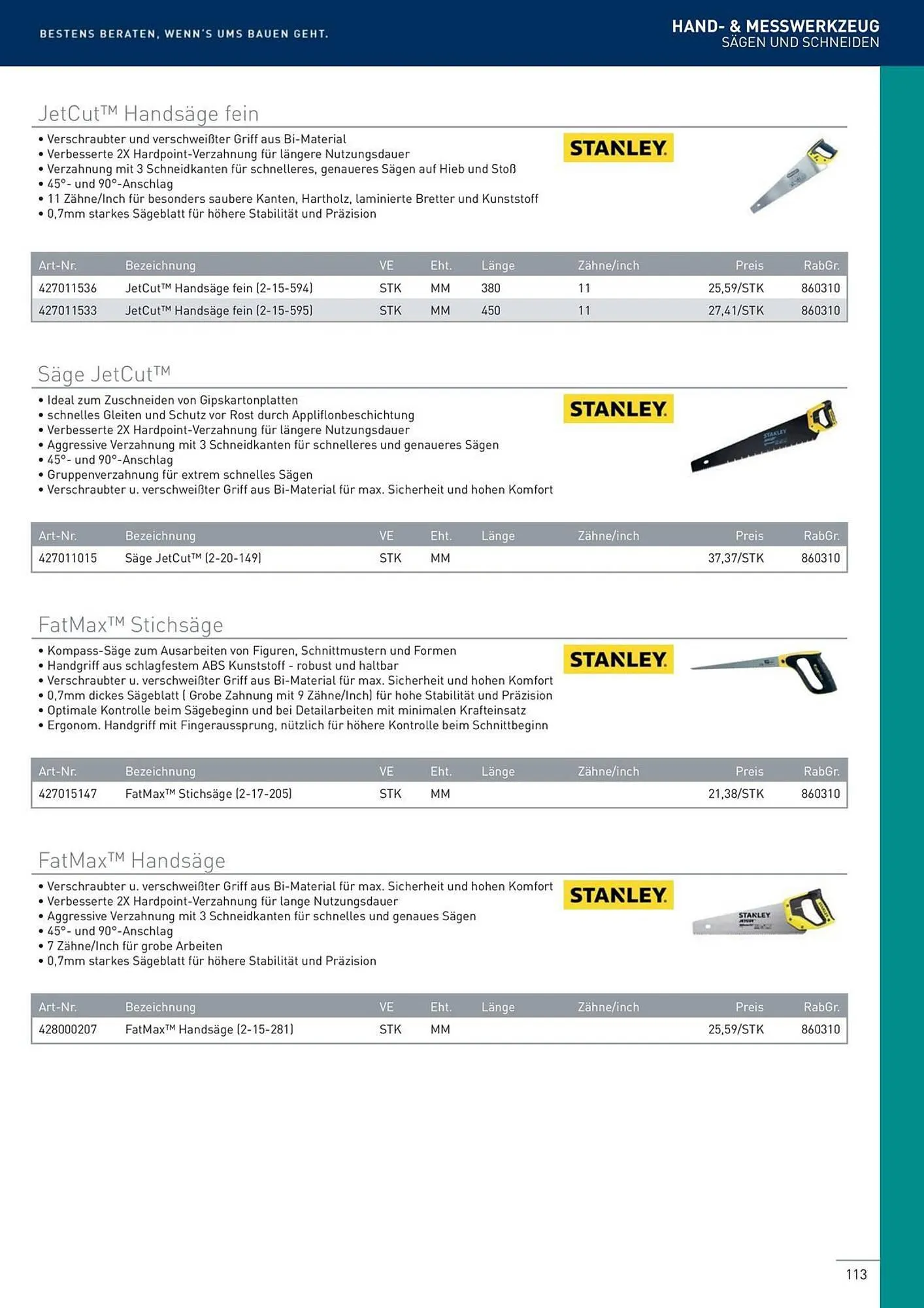 Würth Flugblatt von 22. Februar bis 31. Dezember 2024 - Flugblätt seite  113
