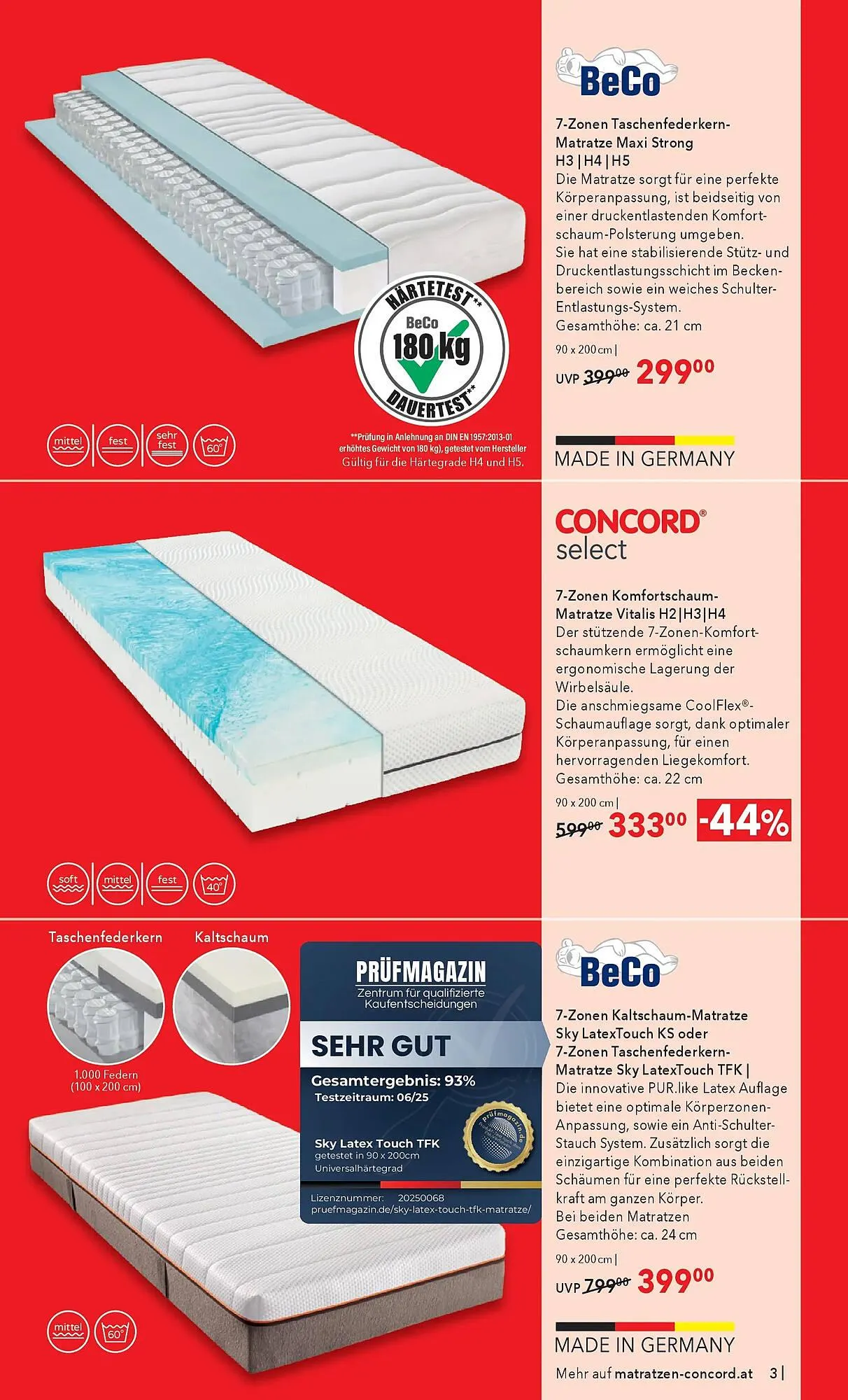 Matratzen Concord Prospekt von 27. Dezember bis 27. Jänner 2026 - Flugblätt seite  3