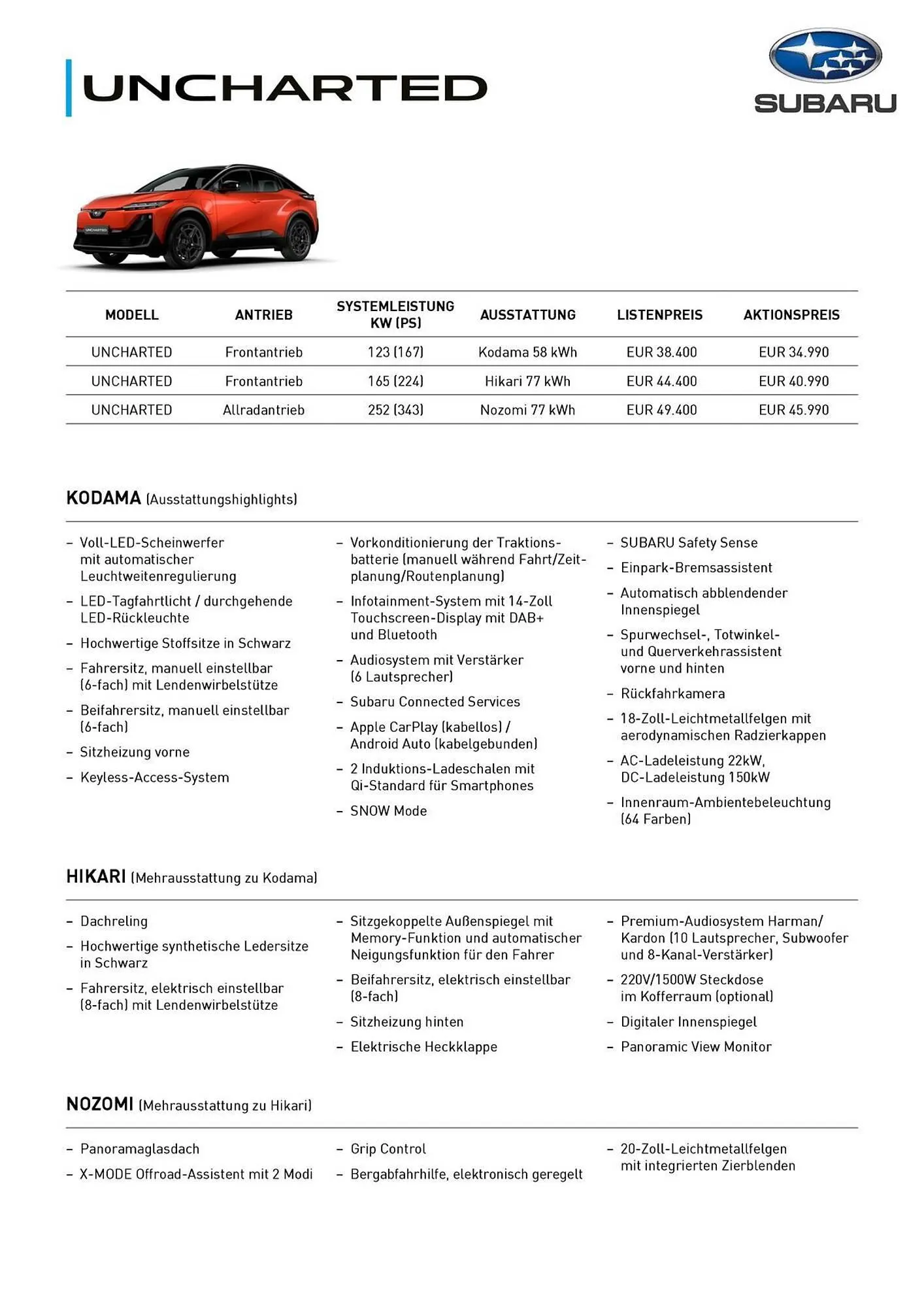 Subaru Flugblatt von 28. März bis 11. April 2026 - Flugblätt seite  1